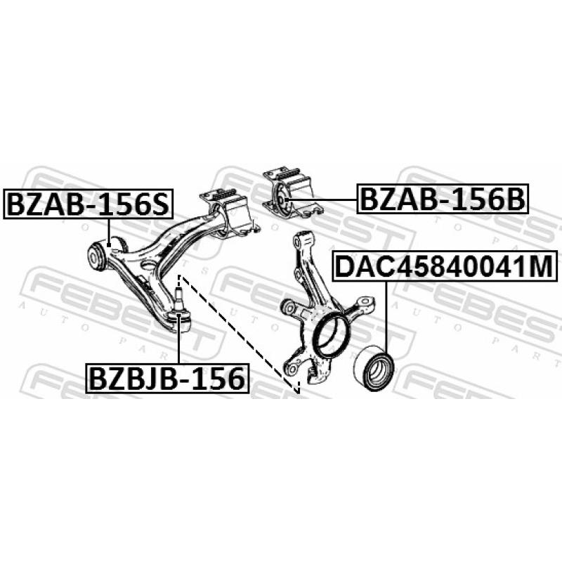Silent bloc de suspension (train arrière) FEBEST BZAB-156B - Visuel 1