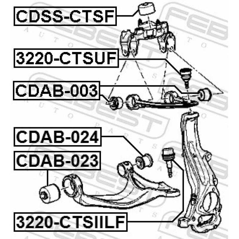 Silent bloc de suspension (train avant) FEBEST CDAB-023 - Visuel 2