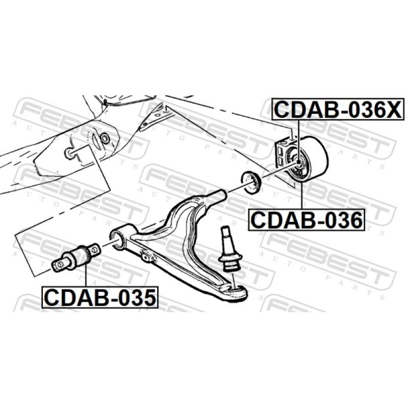 Silent bloc de suspension (train avant) FEBEST CDAB-035 - Visuel 1
