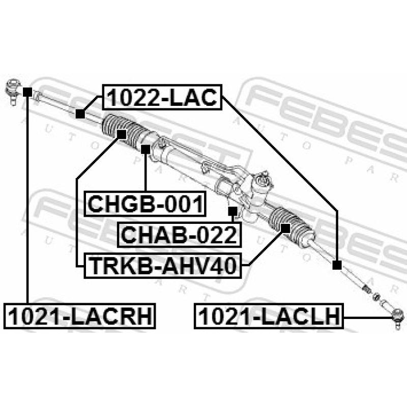 Suspension, crémaillière de direction FEBEST CHAB-022 - Visuel 1