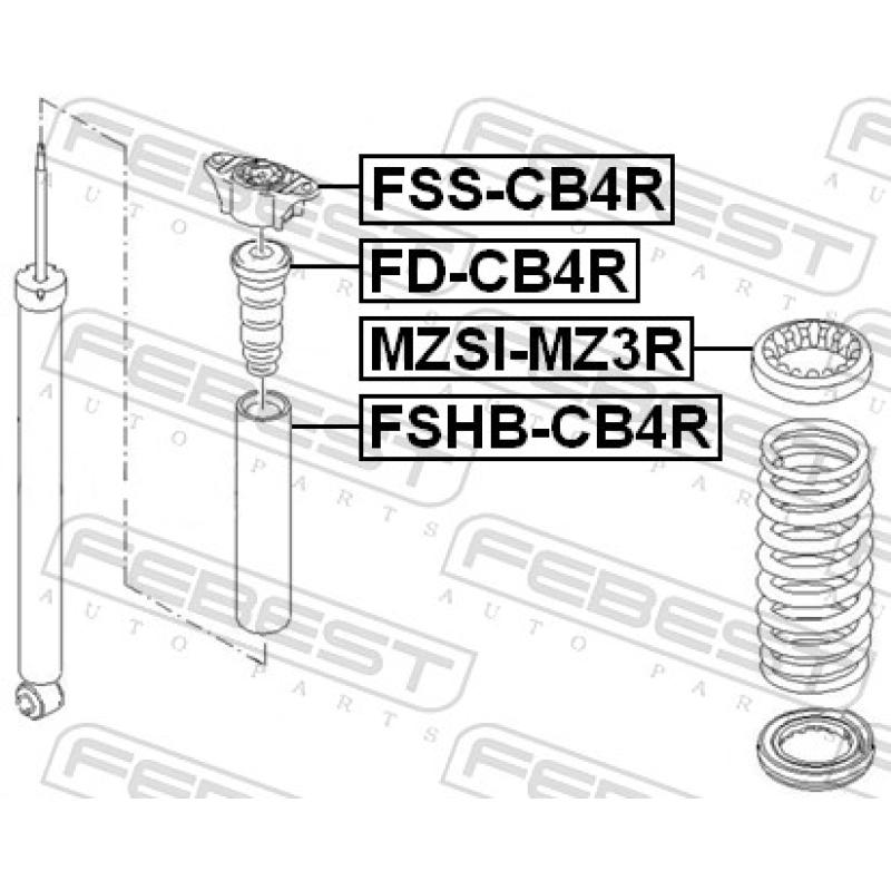 Butée élastique, suspension FEBEST FD-CB4R - Visuel 1