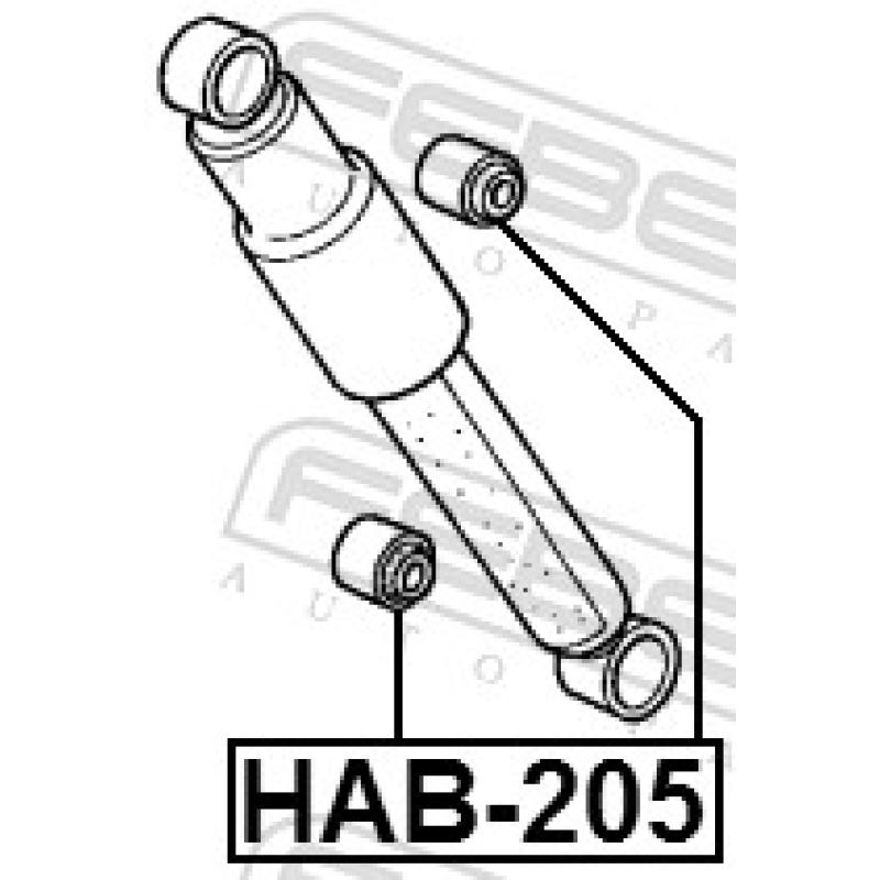 Douille, amortisseur FEBEST HAB-205 - Visuel 1