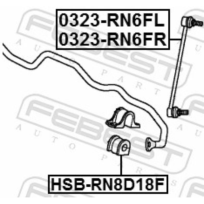 Suspension, stabilisateur FEBEST HSB-RN8D18F - Visuel 2