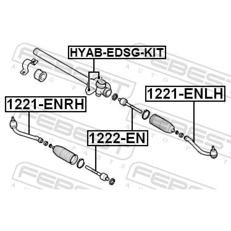 Suspension, crémaillière de direction FEBEST HYAB-EDSG-KIT - Visuel 1