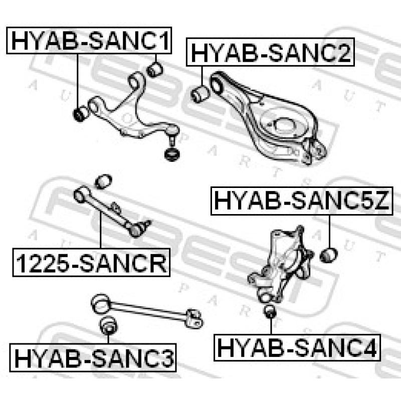 Douille de palier, bras transversal FEBEST HYAB-SANC4 - Visuel 2