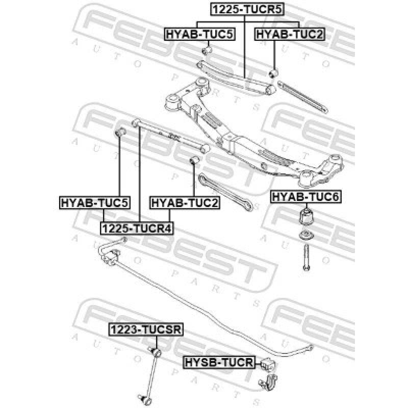 Douille de palier, bras transversal FEBEST HYAB-TUC2 - Visuel 2