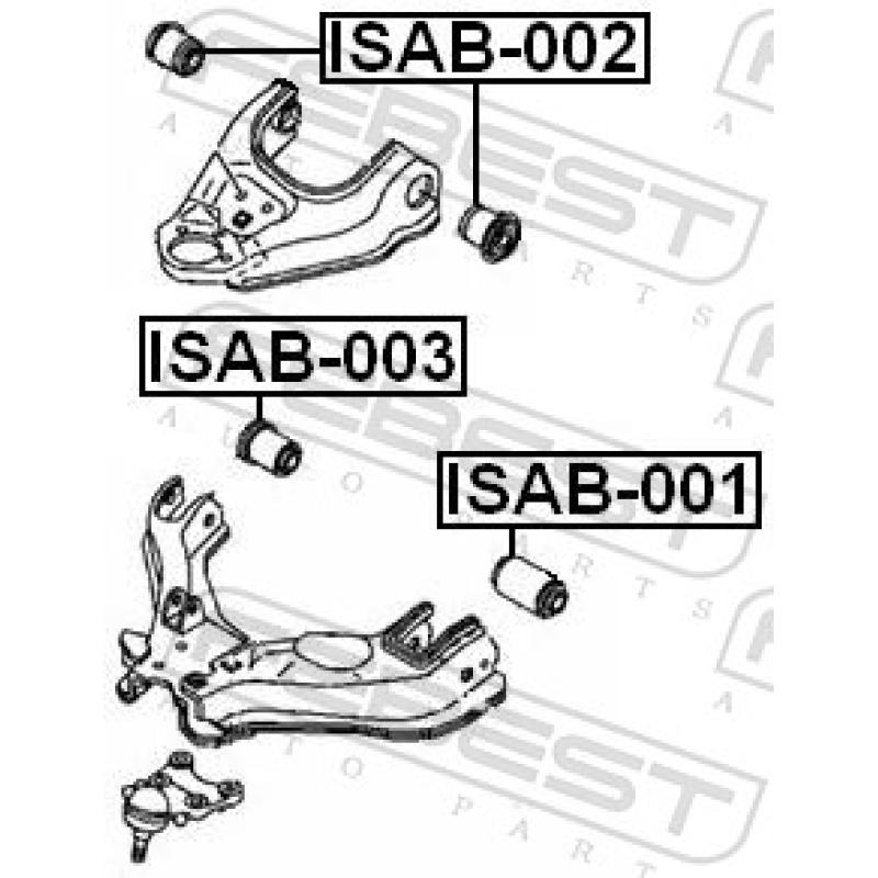 Silent bloc de suspension (train avant) FEBEST ISAB-003 - Visuel 2