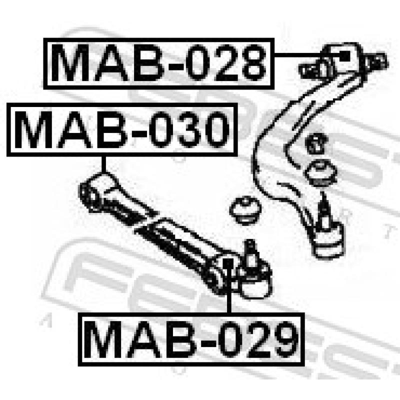 Silent bloc de suspension (train avant) FEBEST MAB-030 - Visuel 2
