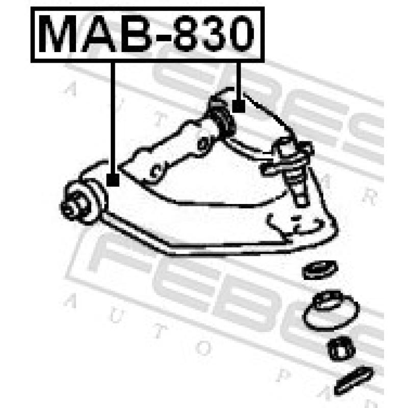 Silent bloc de suspension (train avant) FEBEST MAB-830 - Visuel 2