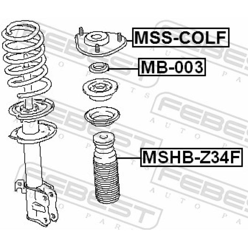 Appareil d'appui à balancier, coupelle de suspension FEBEST MB-003 - Visuel 2