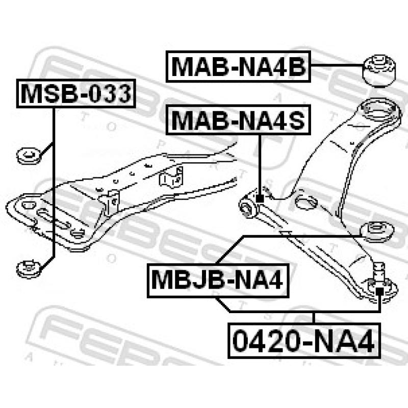 Suspension, corps de l'essieu FEBEST MSB-033 - Visuel 1