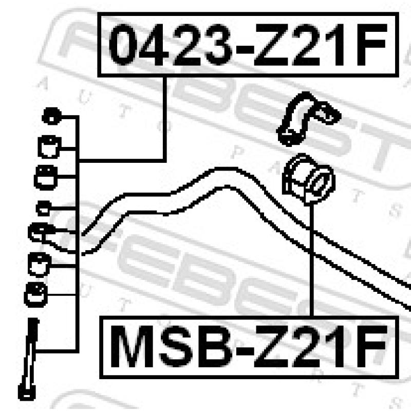Suspension, stabilisateur FEBEST MSB-Z21F - Visuel 2