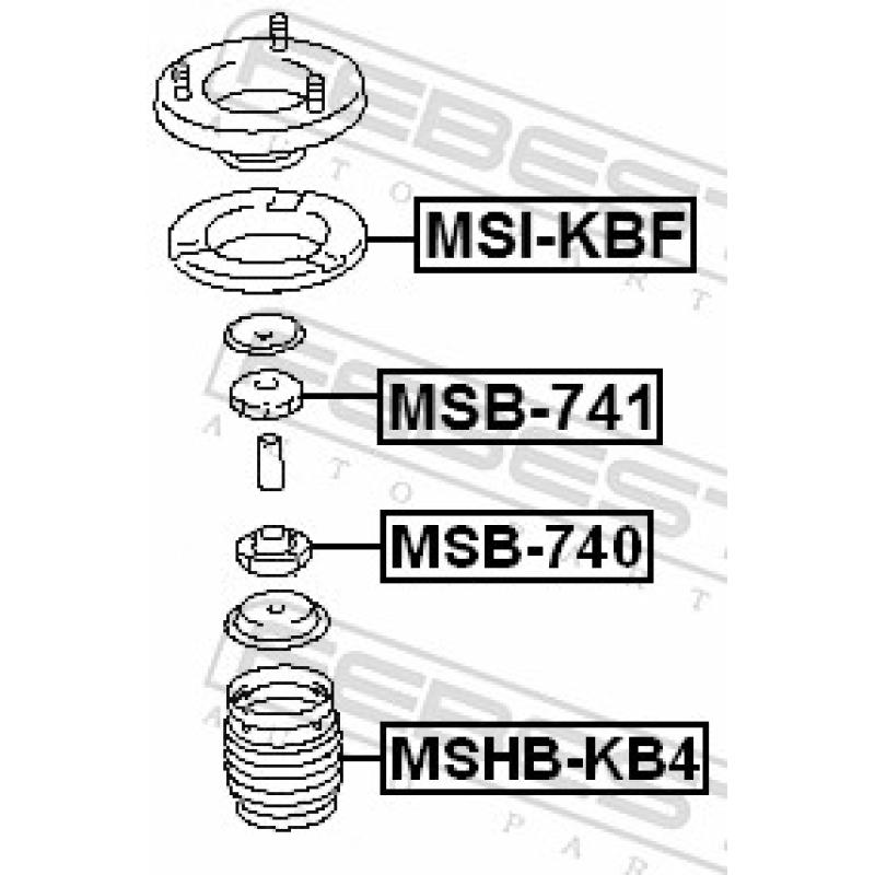 Bouchon de protection/soufflet, amortisseur FEBEST MSHB-KB4 - Visuel 1