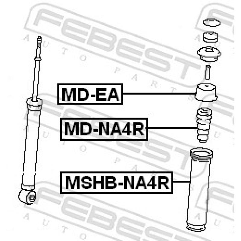 Bouchon de protection/soufflet, amortisseur FEBEST MSHB-NA4R - Visuel 1