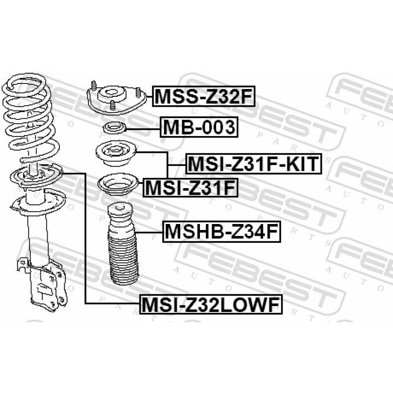 Patin de ressort FEBEST MSI-Z32LOWF - Visuel 1