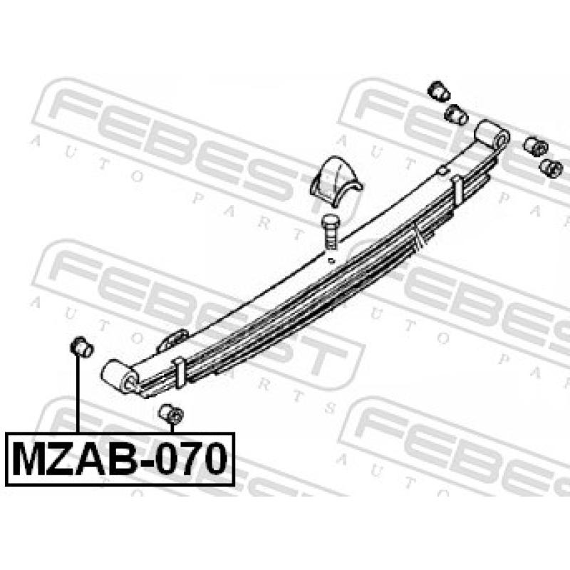 Coussinet de palier, ressort à lames FEBEST MZAB-070 - Visuel 1