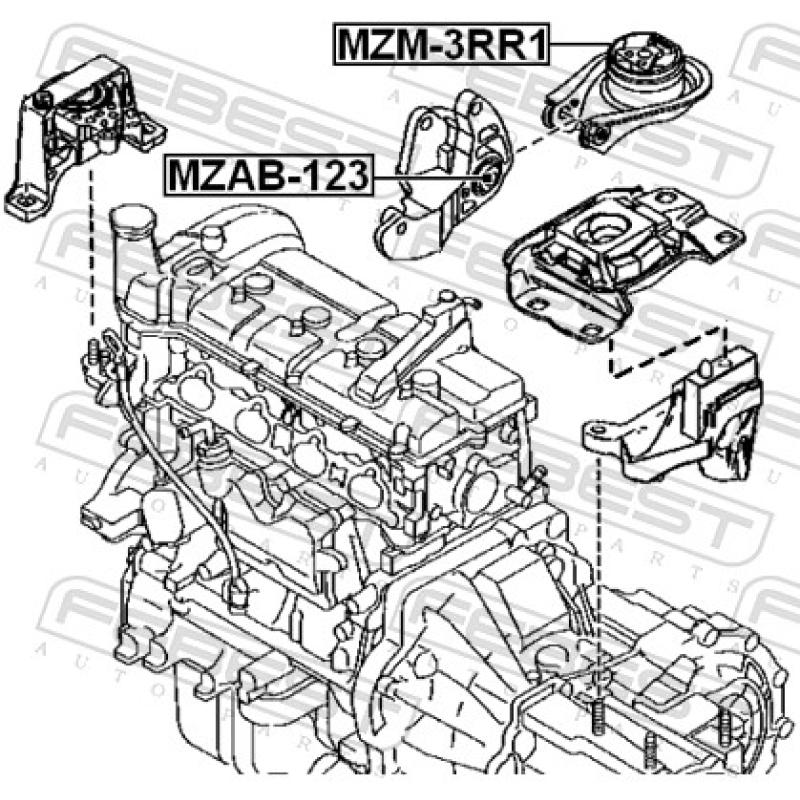 Support moteur FEBEST MZAB-123 - Visuel 1
