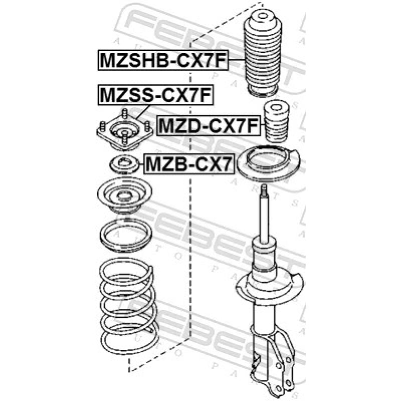 Appareil d'appui à balancier, coupelle de suspension FEBEST MZB-CX7 - Visuel 1