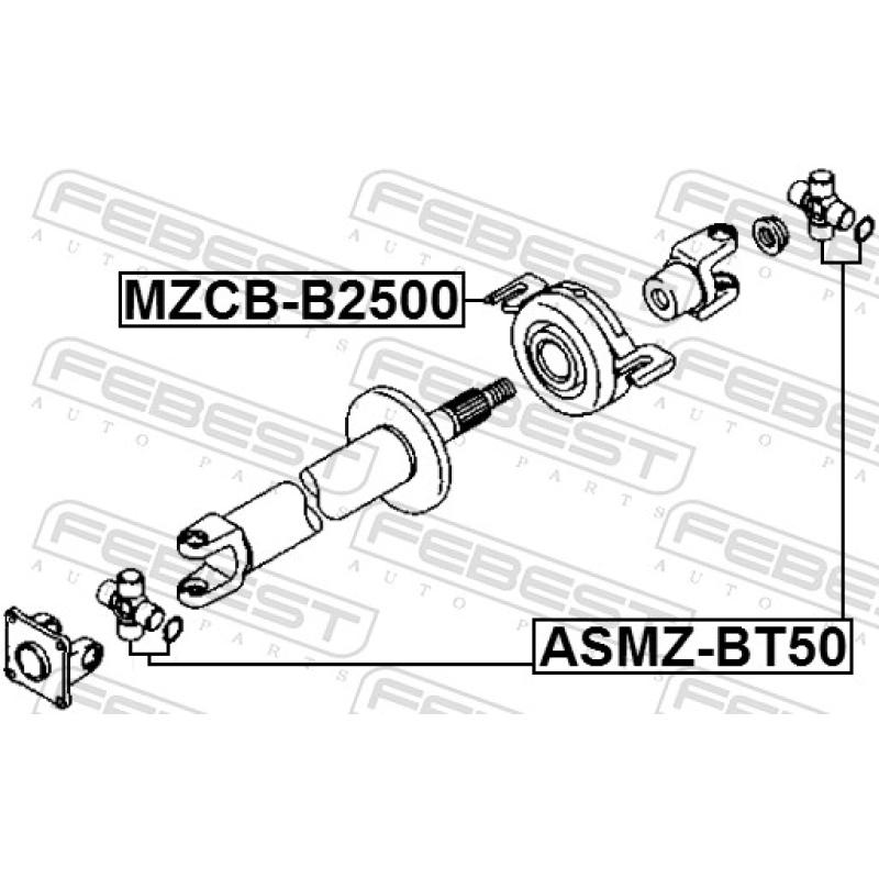 Palier, palier central d'arbre de transmission FEBEST MZCB-B2500 - Visuel 1