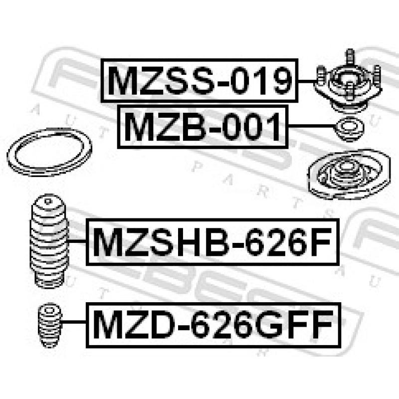 Bouchon de protection/soufflet, amortisseur FEBEST MZSHB-626F - Visuel 1