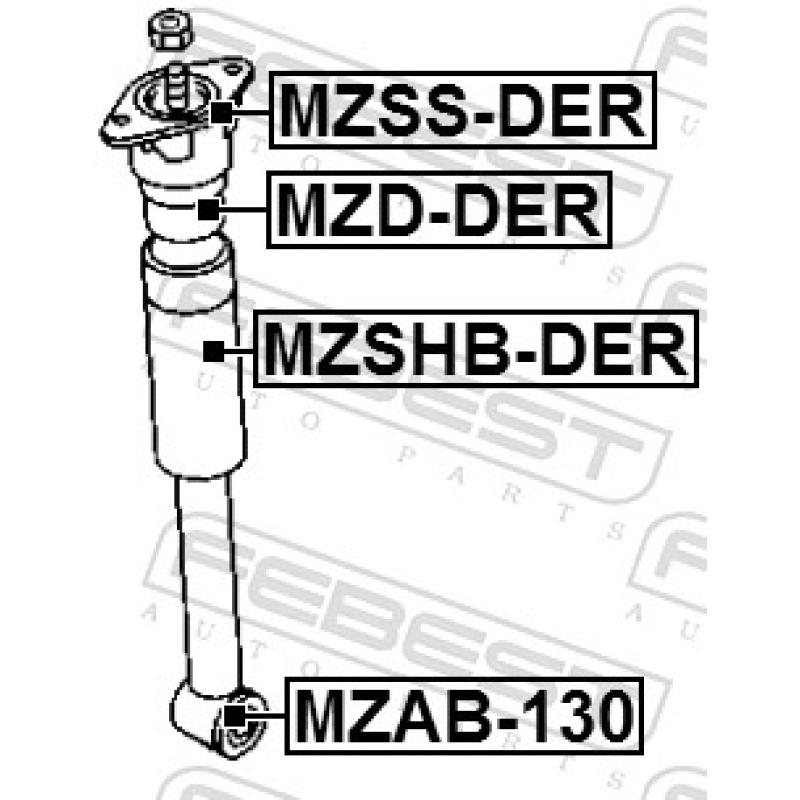 Bouchon de protection/soufflet, amortisseur FEBEST MZSHB-DER - Visuel 1