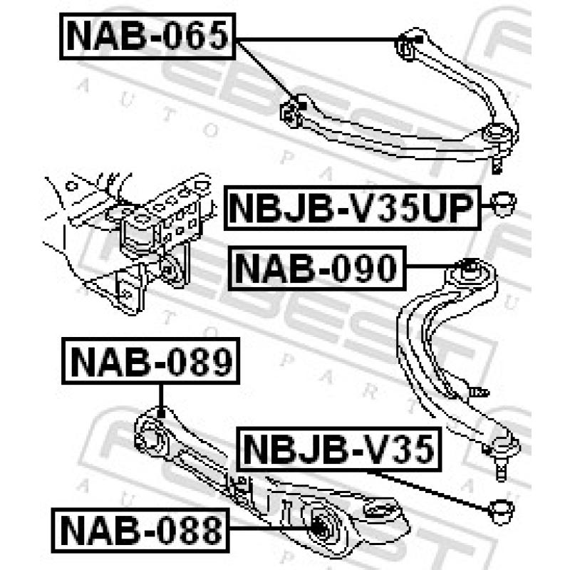 Silent bloc de suspension (train avant) FEBEST NAB-088 - Visuel 2