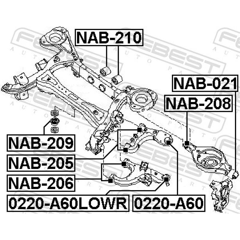 Suspension, Différentiel FEBEST NAB-210 - Visuel 2