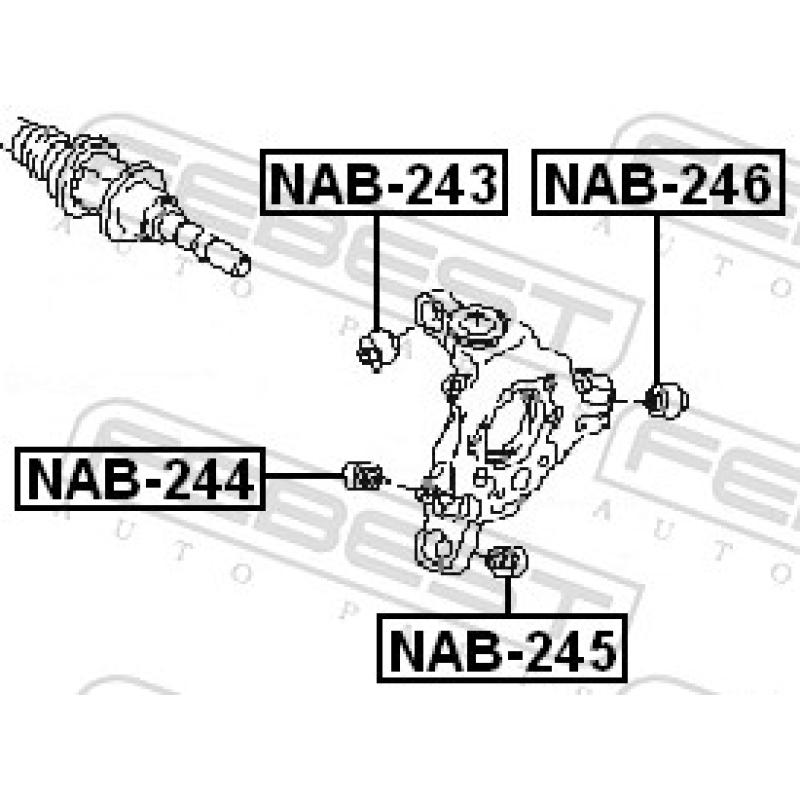Douille de palier, bras transversal FEBEST NAB-244 - Visuel 2