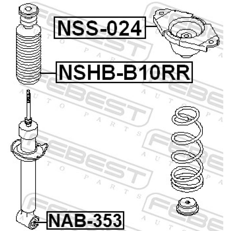 Douille, amortisseur FEBEST NAB-353 - Visuel 2