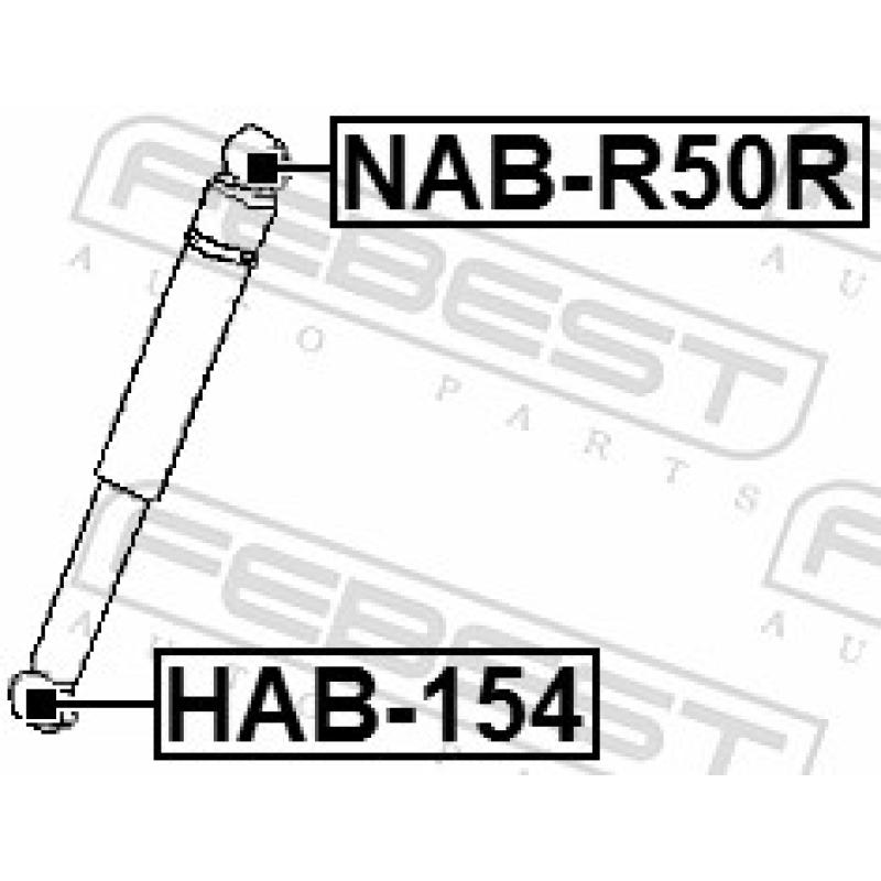 Douille, amortisseur FEBEST NAB-R50R - Visuel 2