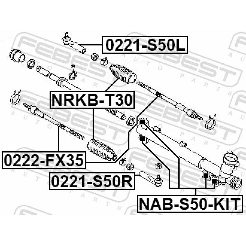Suspension, crémaillière de direction FEBEST NAB-S50-KIT - Visuel 1