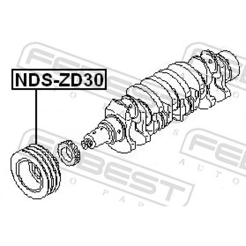 Poulie, vilebrequin FEBEST NDS-ZD30 - Visuel 1