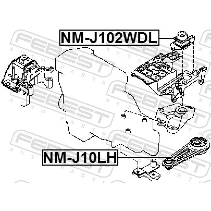 Suspension, boîte de vitesse manuelle FEBEST NM-J102WDL - Visuel 1