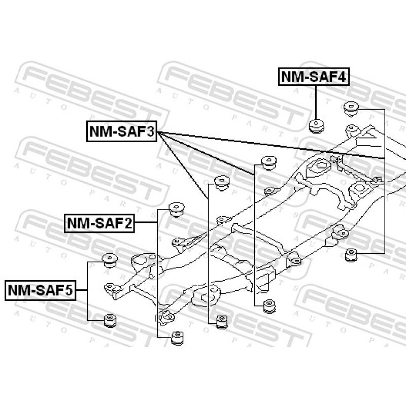 Suspension, corps de l'essieu FEBEST NM-SAF5 - Visuel 1