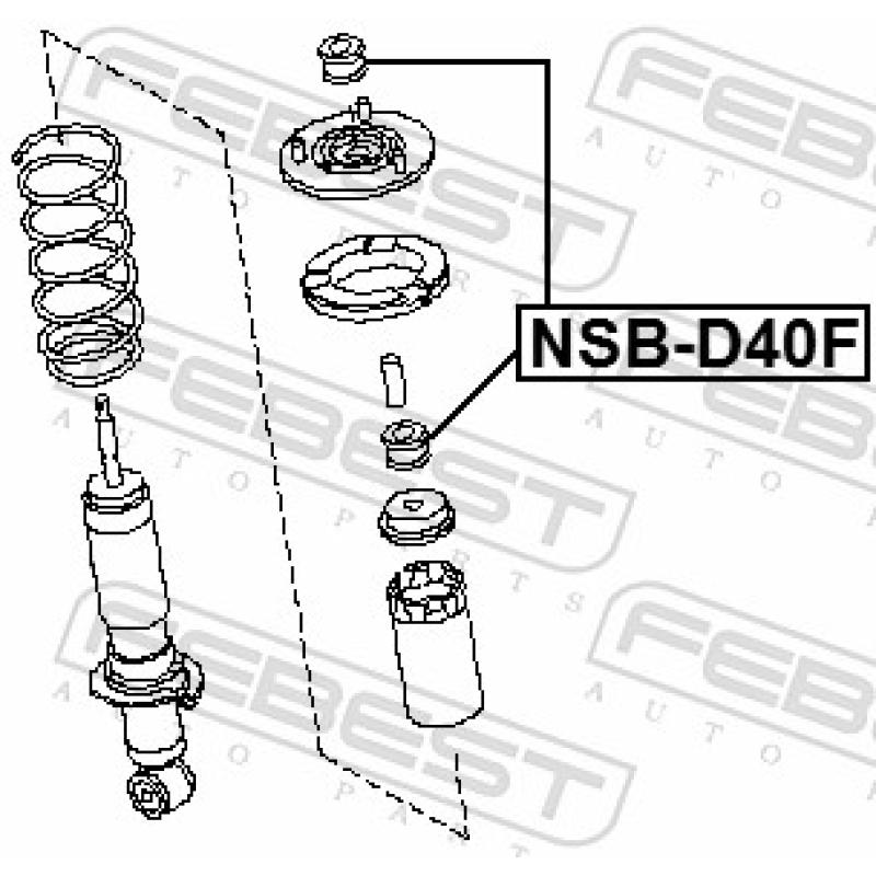 Douille d'écartement, amortisseur FEBEST NSB-D40F - Visuel 1