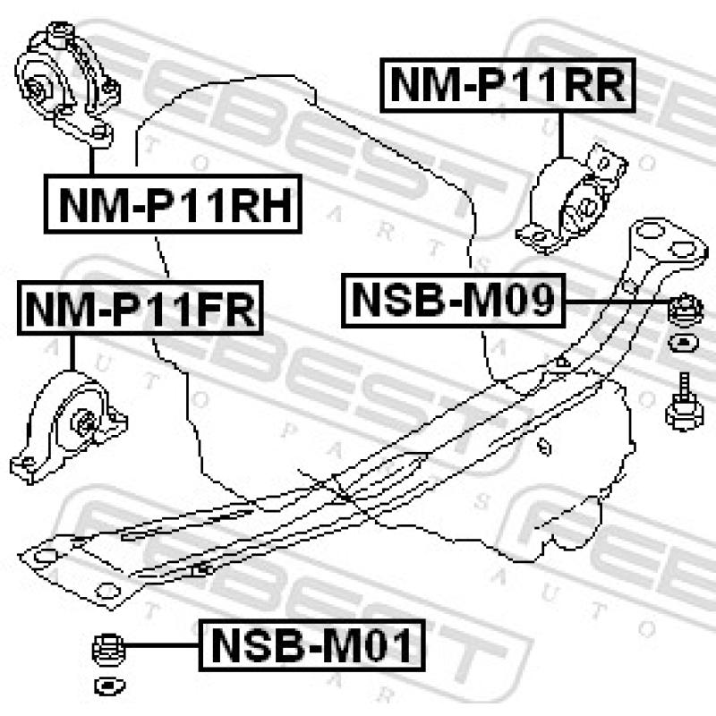 Suspension, corps de l'essieu FEBEST NSB-M01 - Visuel 1