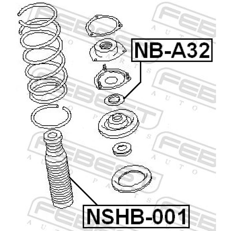 Bouchon de protection/soufflet, amortisseur FEBEST NSHB-001 - Visuel 2
