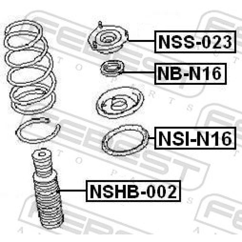 Bouchon de protection/soufflet, amortisseur FEBEST NSHB-002 - Visuel 1