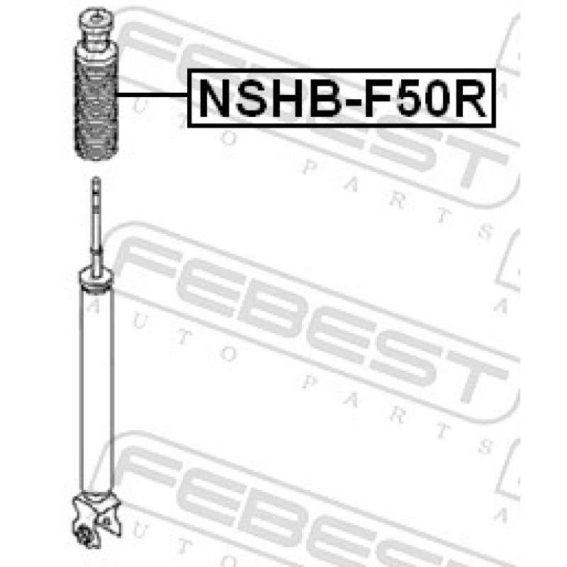 Bouchon de protection/soufflet, amortisseur FEBEST NSHB-F50R - Visuel 1