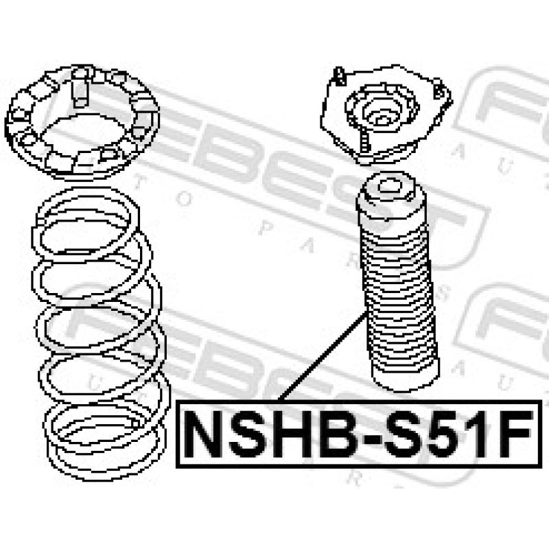 Bouchon de protection/soufflet, amortisseur FEBEST NSHB-S51F - Visuel 1