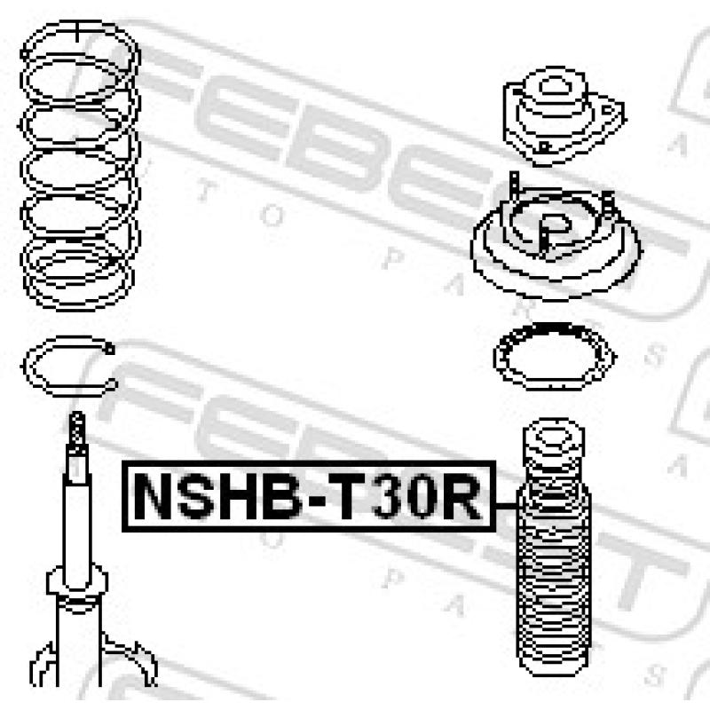 Bouchon de protection/soufflet, amortisseur FEBEST NSHB-T30R - Visuel 1