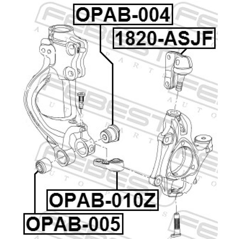 Douille de palier, bras transversal FEBEST OPAB-004 - Visuel 2