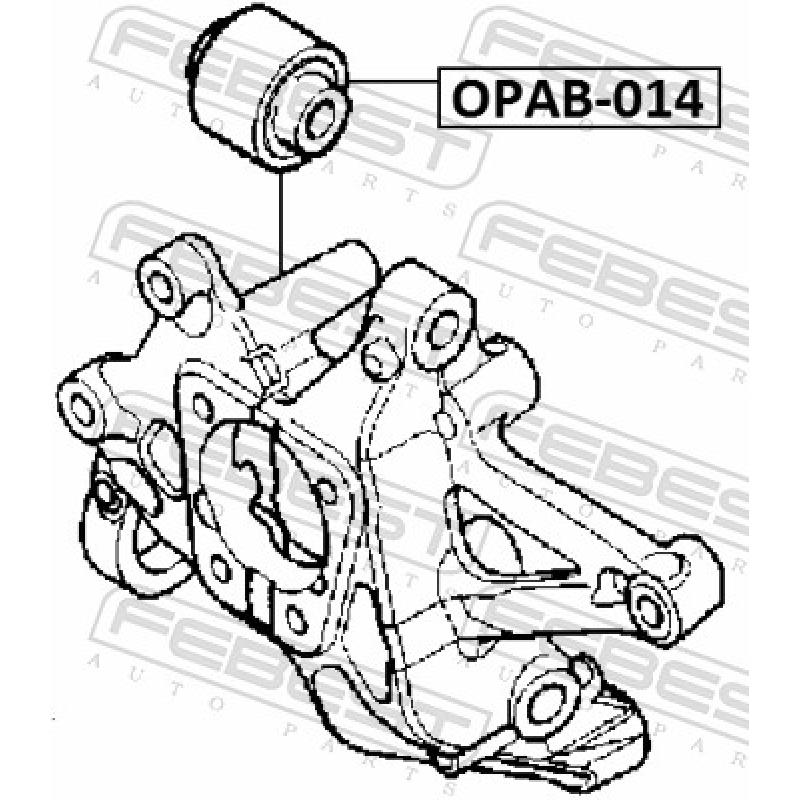 Douille de palier, bras transversal FEBEST OPAB-014 - Visuel 1