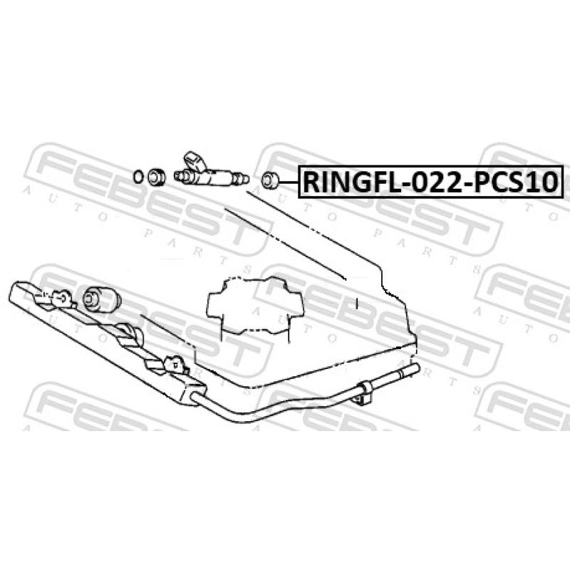 Bague d'étanchéité, injecteur FEBEST RINGFL-022-PCS10 - Visuel 2