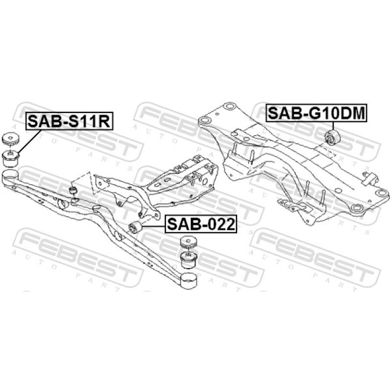 Suspension, corps de l'essieu FEBEST SAB-022 - Visuel 1