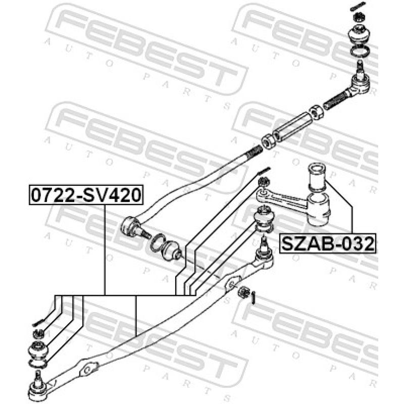 Douille, levier de direction FEBEST SZAB-032 - Visuel 1