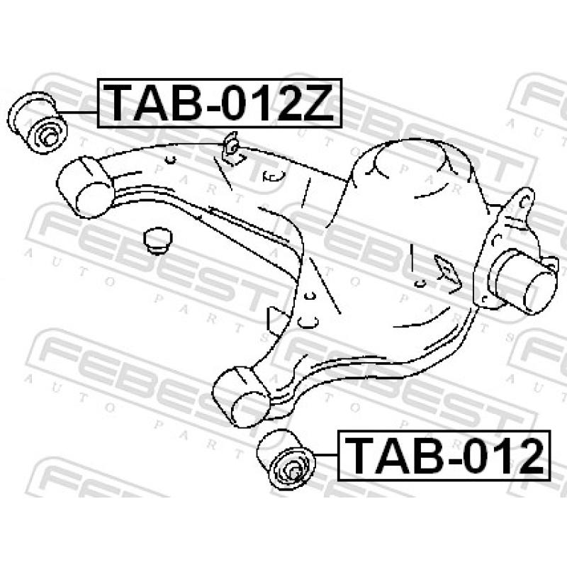 Silent bloc de suspension (train arrière) FEBEST TAB-012Z - Visuel 1