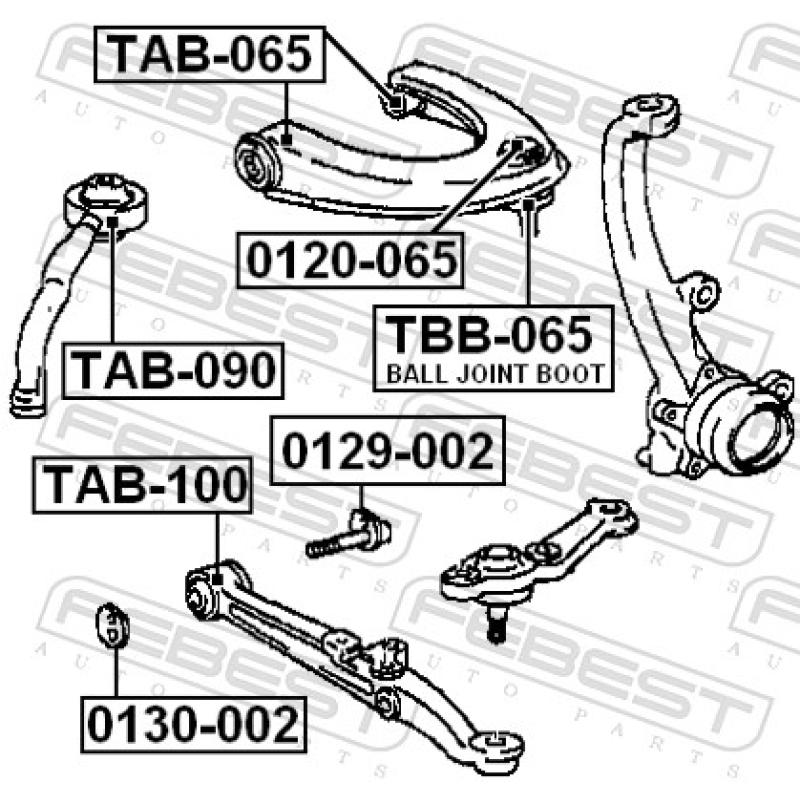 Silent bloc de suspension (train avant) FEBEST TAB-100 - Visuel 2