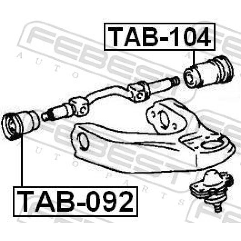 Silent bloc de suspension (train avant) FEBEST TAB-104 - Visuel 1