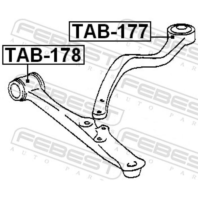 Silent bloc de suspension (train avant) FEBEST TAB-177 - Visuel 2